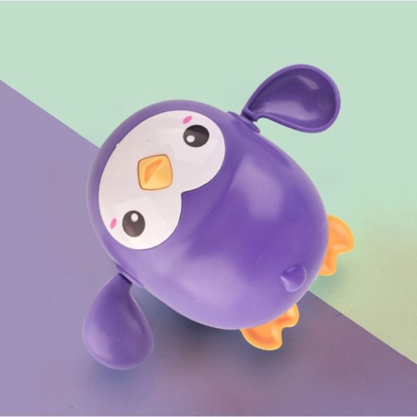 Baby Bath Toys Wind Up Swimming Animal Toddler Kids Pool Water Gift Boys Girls (C08) - Penguin Purple