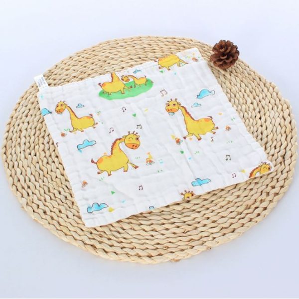 Baby Handkerchief 6 layer Cotton Soft Six Layers Gauze Newborn Baby Towel Wash Cloth 29*29 cm (B01) - Music Giraffe