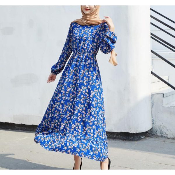 Dress Preggy | Dress Floral Murah | Dress Muslimah - Blue #8