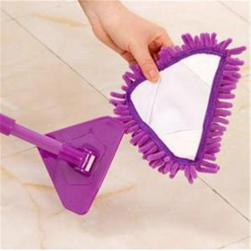 132cm Chenille Extendable Triangle Mop Ceiling Window Rotary Cleaning Wall Floor Mop Head Clothes Swob Mops - Blue - Image 5