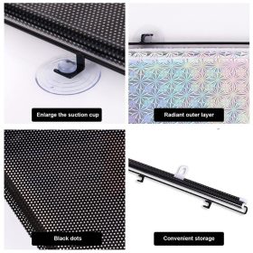 Car Retractable Sun Shade Curtain Car Front Side Window Sunshade Anti UV Shade Window Roller Blinds - Black /Silver - Image 4