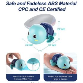 Baby Bath Toys Wind Up Swimming Animal Toddler Kids Pool Water Gift Boys Girls (C08) - Littlesub Pink - Image 5