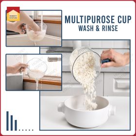 12KG Smart Rice Dispenser Automatic Rice Dispenser with Rinsing Cup Rice Box Large Sealed Grain Container - Blue - Image 6