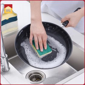 2-in-1 Soap Dispenser with sponge Kitchen Dishwash Dispenser Sponge Box Holder Kichen Tools Soap Pump Liquid Soap Caddy - Gray - Image 6