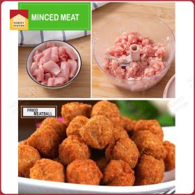 500ml / 1000ml Mini Chopper Stainless Steel Blade Pull Speedy Chopper Cutter Grinder Mincer Masher Shredder - White - Image 6