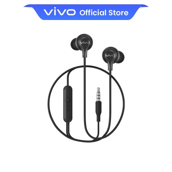 VIVO Color Earphone HP2033 In-Ear Earphone Remote & Mic Jack (3.5mm) - Black