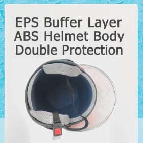 Universal Motorcycle Helmet Half Helmet Electric Motorbike Helmet Motor Half Cut Helmet - Blue - Image 7