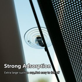 Car Retractable Sun Shade Curtain Car Front Side Window Sunshade Anti UV Shade Window Roller Blinds - Black /Silver - Image 6