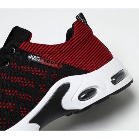 NOVENCCI Unisex Men's Outdoor Sneakers Sport Shoes - Black + Red - Image 6