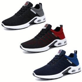NOVENCCI Unisex Men's Outdoor Sneakers Sport Shoes - Black + Red - Image 3