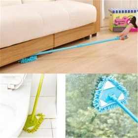 132cm Chenille Extendable Triangle Mop Ceiling Window Rotary Cleaning Wall Floor Mop Head Clothes Swob Mops - Blue - Image 7