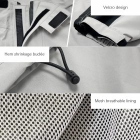 Motorcycle Waterproof Raincoat Motorbike Rainsuit Bike Bicycle Outdoor Rainwear - Grey (2 Layer) - Image 4