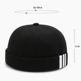 Miki Hat Songkok Roll Hat Sailor Prayer Casual Brimless - Kopiah Line White - Image 3