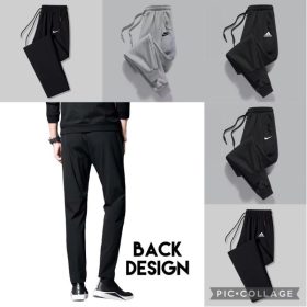 Tracksuit Men / Sport Running Long Pants Men - Zip Nike (Black) - Image 6