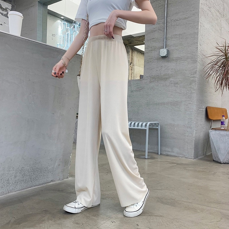 Straight pants loose all-match thin high waist casual wide leg pants - #720 Beige - Image 1