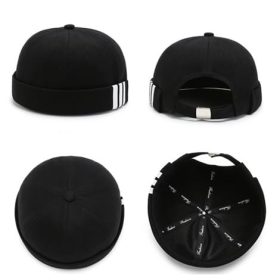 Miki Hat Songkok Roll Hat Sailor Prayer Casual Brimless - Kopiah Line White - Image 4