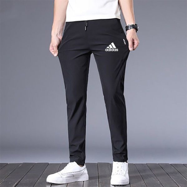 Tracksuit Men / Sport Running Long Pants Men - No Zip Adidas (Black)
