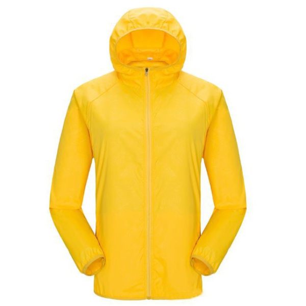 Unisex Jogging Hiking Sport Jacket Windbreaker - Yellow
