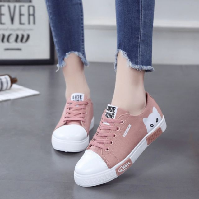 FISH Casual Shoes Sneakers (B-6) - Pink - Image 1