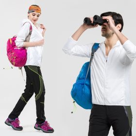 Unisex Jogging Hiking Sport Jacket Windbreaker - Grey - Image 5