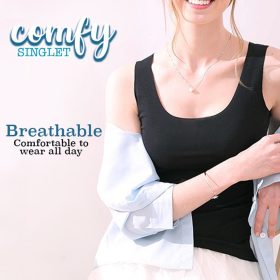 Women Singlet Camisole Inner Tank Shirt Casual Plain Top Plus Size Undershirt - Blue - Image 7