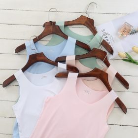 Women Singlet Camisole Inner Tank Shirt Casual Plain Top Plus Size Undershirt - Blue - Image 8