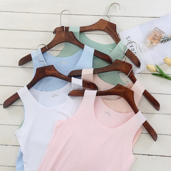 Women Singlet Camisole Inner Tank Shirt Casual Plain Top Plus Size Undershirt - Blue