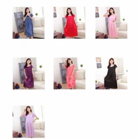 Women's Pyjamas Summer Ladies Sexy Lace Long Dress Sleepwear Robes Nightgown Nightwear Dress - Rose - Image 4