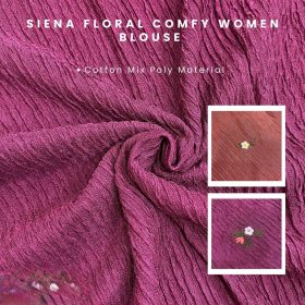 ZUCCA Siena Floral Comfy Women Blouse (ZW093 201237) - Aqua Blue - Image 4