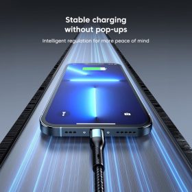 120W Fast Charging Cable 3 in 1 Charging Data Cable USB to Type C Charging Cable Charger Wire Cord For Samsung - Black - Image 3