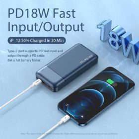 REMAX Powerbank 20000mAh Powerbank Remax RPP-192 PD Powerbank Fast Charging Type C Powerbank Type C Output Fast Charging - Blue - Image 6