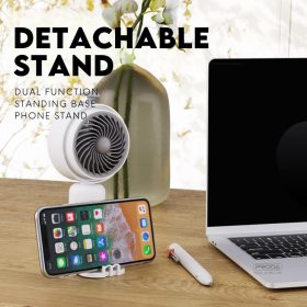 Small Mini Desk Standing Handheld Fan Portable USB Rechargeable Cute Strong Wind YS-2250 - Green - Image 4