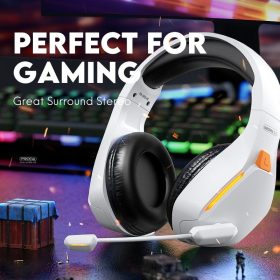REMAX Headphone Wireless Gaming Headset With Mic RB-680HB Headset Wireless Gaming Headphone With Mic Over Ear Headphones - White - Image 4