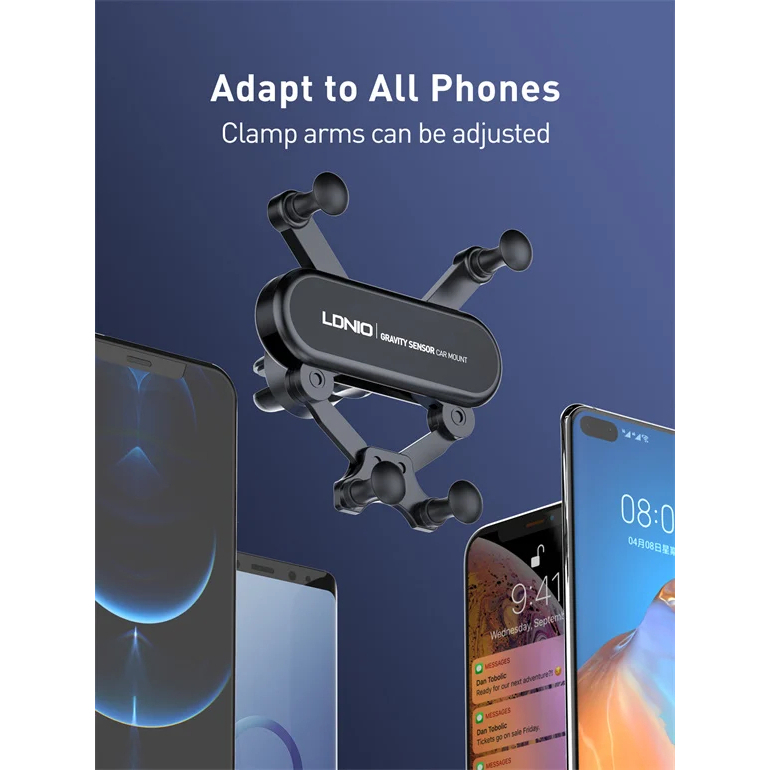 LDNIO MG03 Gravity Sensor Mechanical Air Vent Universal Car Mount 360 Degree Rotation Phone Holder - Black - Image 5