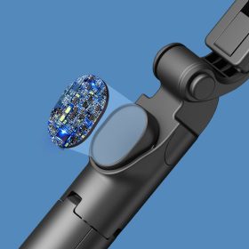 Wireless Bluetooth Selfie Stick With Fill Light Handheld Monopod Shutter Foldable Tripod stabilizer Stand live Streaming Phone Holder - Black - Image 7