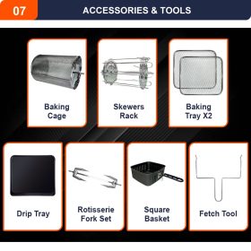 HETCH Pro12 Digital Air Fryer Oven Premium Copper Large 12L [1800W/10 Program/8 Accessories/Easy Cleaning Chamber] - Image 7