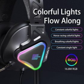 REMAX Gaming Headphone Wired Headphone With Mic RM-810 RGB Headphone Gaming Wired Headphones USB Gaming Headset With Mic - Image 7