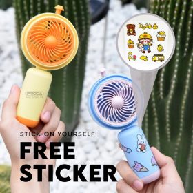 Small Mini Desk Standing Handheld Fan Portable USB Rechargeable Cute Strong Wind YS-2250 - Green - Image 7