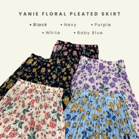 ZUCCA Yanie Floral Pleated Skirt (ZW167 382) - Pattern H Khaki - Image 6