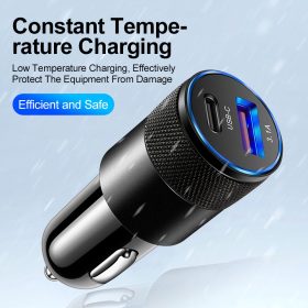 66W USB C Car Charger Quick Charge 3.0 Type C PD Fast Charging Phone Adapter For iP 13 12 11 Pro Max - Rose - Image 7