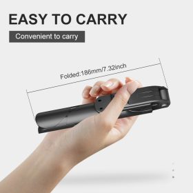 Wireless Bluetooth Selfie Stick With Fill Light Handheld Monopod Shutter Foldable Tripod stabilizer Stand live Streaming Phone Holder - Black - Image 8
