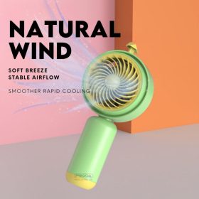 Small Mini Desk Standing Handheld Fan Portable USB Rechargeable Cute Strong Wind YS-2250 - Green - Image 8
