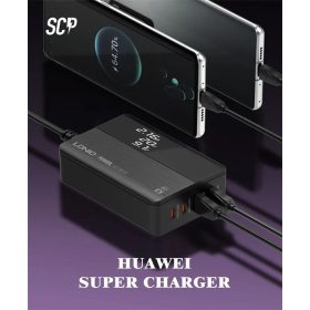 LDNIO A4809C 100W LED Display Desktop Charger PD Super Fast Charging - Black - Image 6