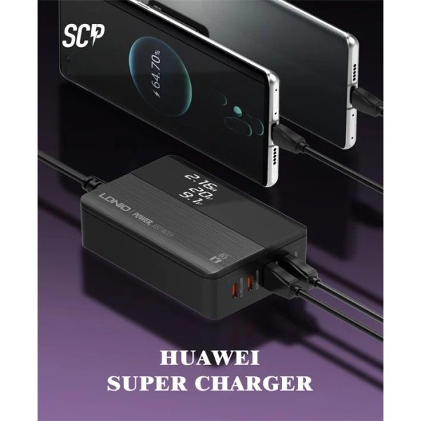 LDNIO A4809C 100W LED Display Desktop Charger PD Super Fast Charging - Black