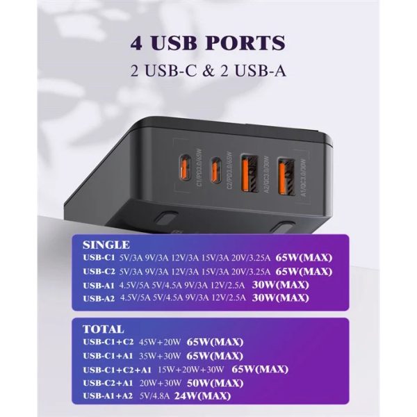 LDNIO A4809C 100W LED Display Desktop Charger PD Super Fast Charging - Black