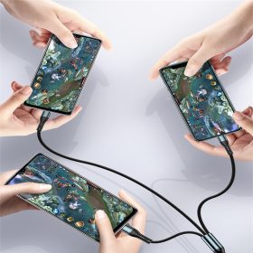 120W Fast Charging Cable 3 in 1 Charging Data Cable USB to Type C Charging Cable Charger Wire Cord For Samsung - Black - Image 7