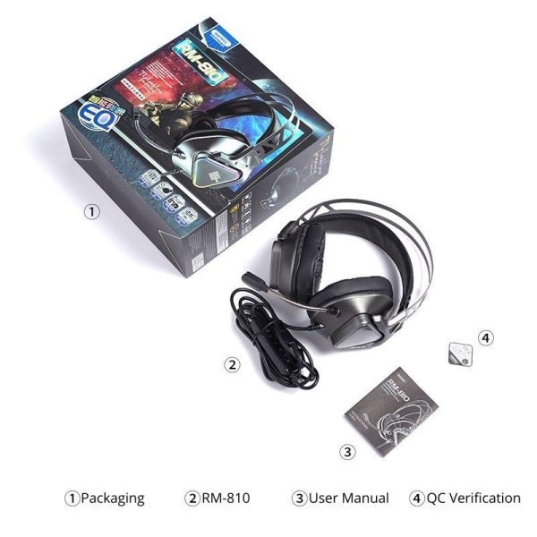 REMAX Gaming Headphone Wired Headphone With Mic RM-810 RGB Headphone Gaming Wired Headphones USB Gaming Headset With Mic