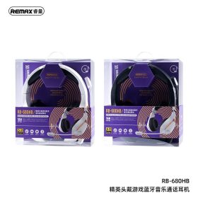 REMAX Headphone Wireless Gaming Headset With Mic RB-680HB Headset Wireless Gaming Headphone With Mic Over Ear Headphones - White - Image 10