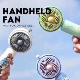 Small Mini Desk Standing Handheld Fan Portable USB Rechargeable Cute Strong Wind YS-2250 - Green - Image 10