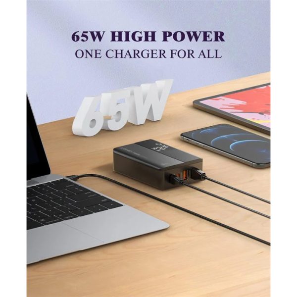 LDNIO A4809C 100W LED Display Desktop Charger PD Super Fast Charging - Black